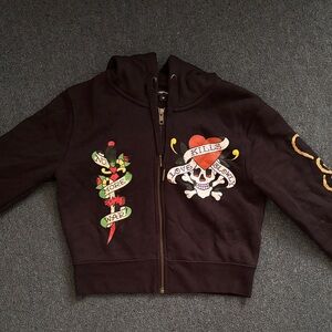 Ed Hardy Cropped Zip Up